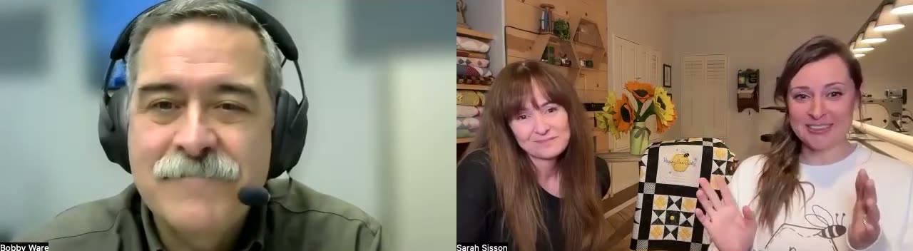 Leslie and Sarah Sisson during Quilting Business Success Episode 68, 9:05
